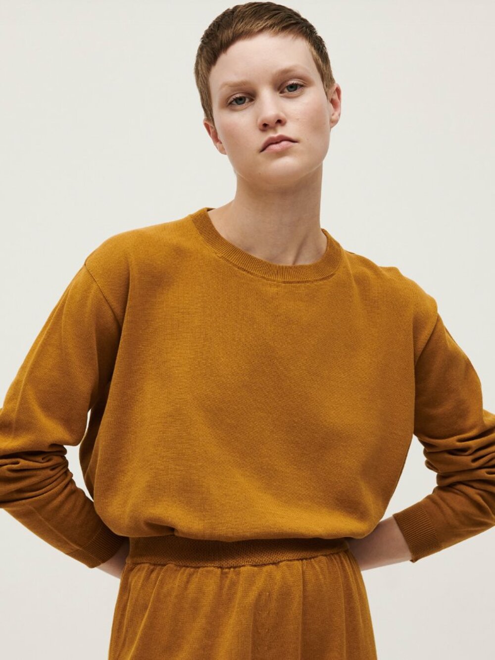babaà no39 senape 100% organic cotton jumper & trouser set